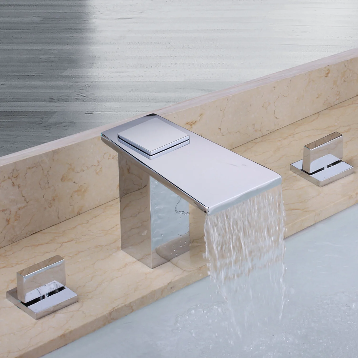 Luxury Brass Bathroom sink faucet Waterfall Cold hot Basin mixer Tap Chrome Plated 3 Hole 2 Handle Bathroom faucet Good quality
Luxury Brass Bathroom sink faucet Waterfall Cold hot Basin mixer Tap Chrome Plated 3 Hole 2 Handle Bathroom faucet Good quality