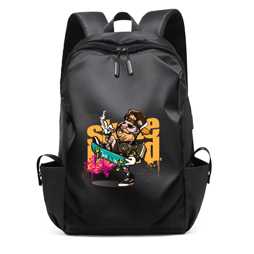 Street Cartoon Skateboard Pattern Printed Men Laptop Backpacks Black High School Bags Teen College Girl Boy Backpack USB Charged
Street Cartoon Skateboard Pattern Printed Men Laptop Backpacks Black High School Bags Teen College Girl Boy Backpack USB Charged