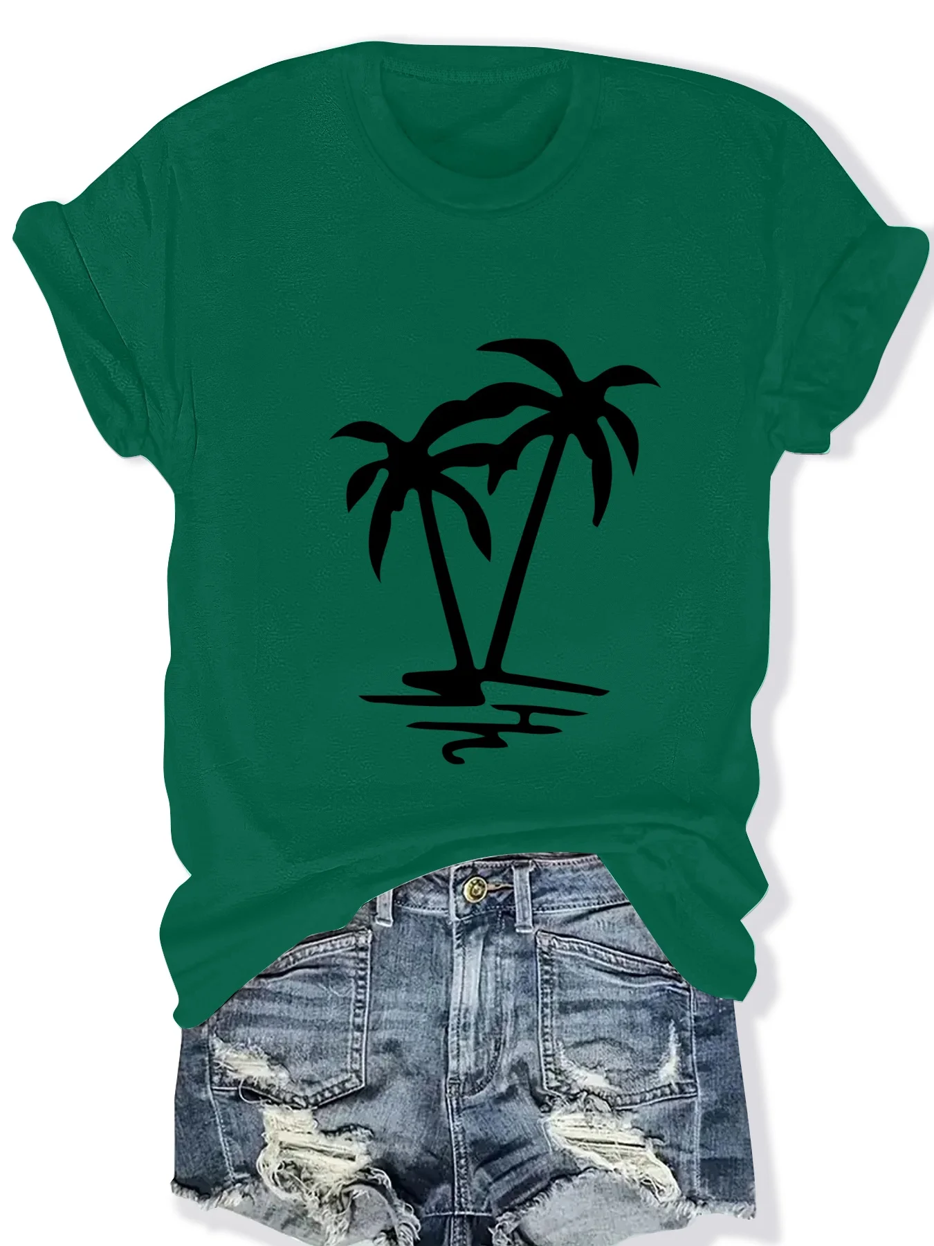 Модная женская футболка с круглым вырезом и коротким рукавом, с принтом в виде растительного узора, повседневный удобный топ для женщин
Модная женская футболка с круглым вырезом и коротким рукавом, с принтом в виде растительного узора, повседневный удобный топ для женщин