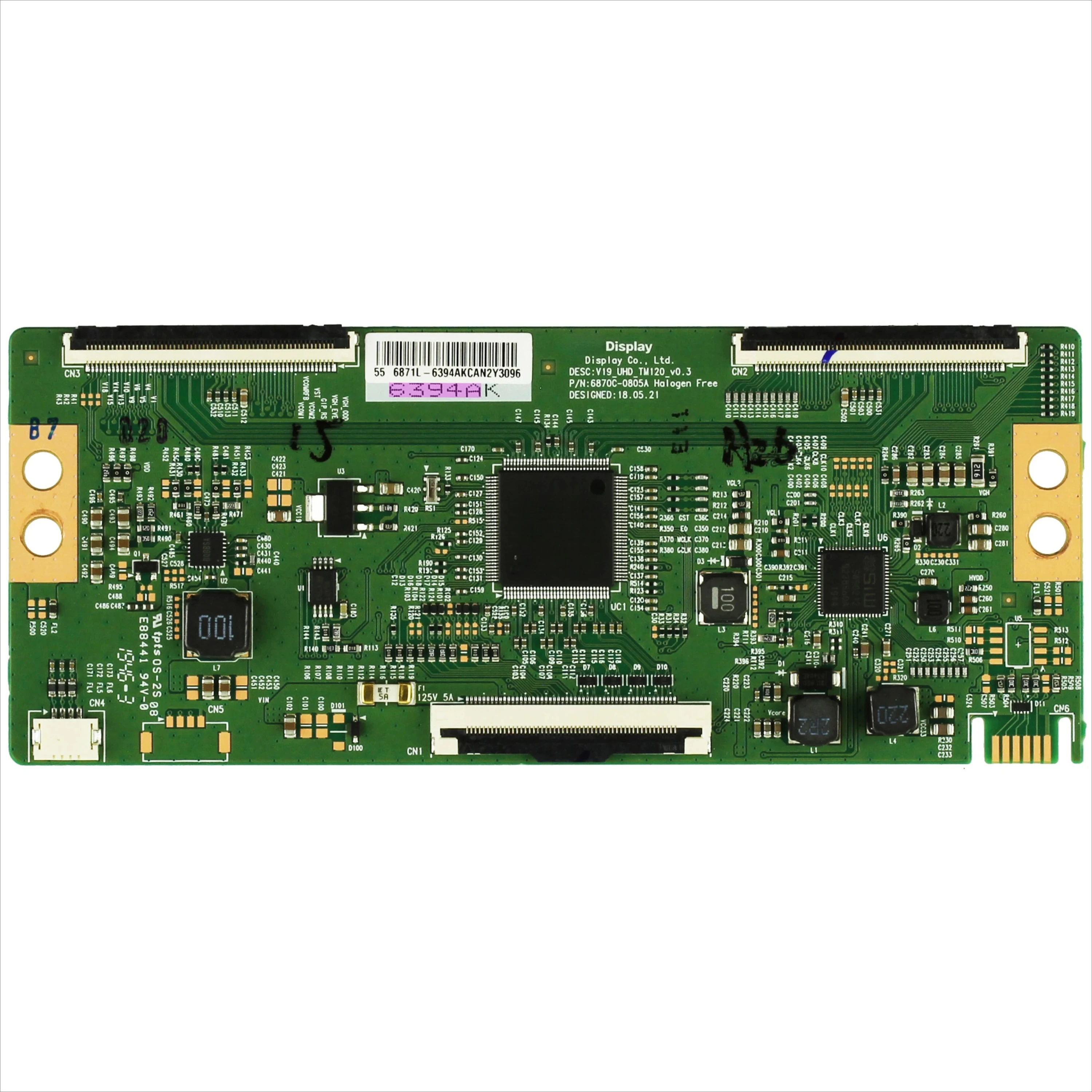 Original T-Con Board 6870C-0805A V19_UHD_TM120_V0.3 is for 6871L-5926A 6871L-6394A 6871L-5898A 6871L-6394B 55" TV Logical Board 
Original T-Con Board 6870C-0805A V19_UHD_TM120_V0.3 is for 6871L-5926A 6871L-6394A 6871L-5898A 6871L-6394B 55" TV Logical Board