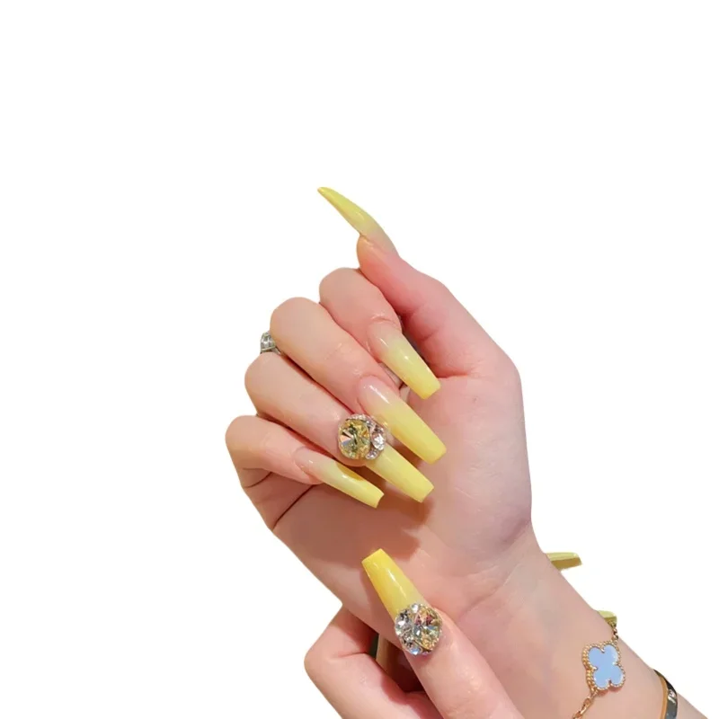 *Summer fresh lemon yellow gradual change whitening temperament removable nail piece hand wear manicure
*Summer fresh lemon yellow gradual change whitening temperament removable nail piece hand wear manicure