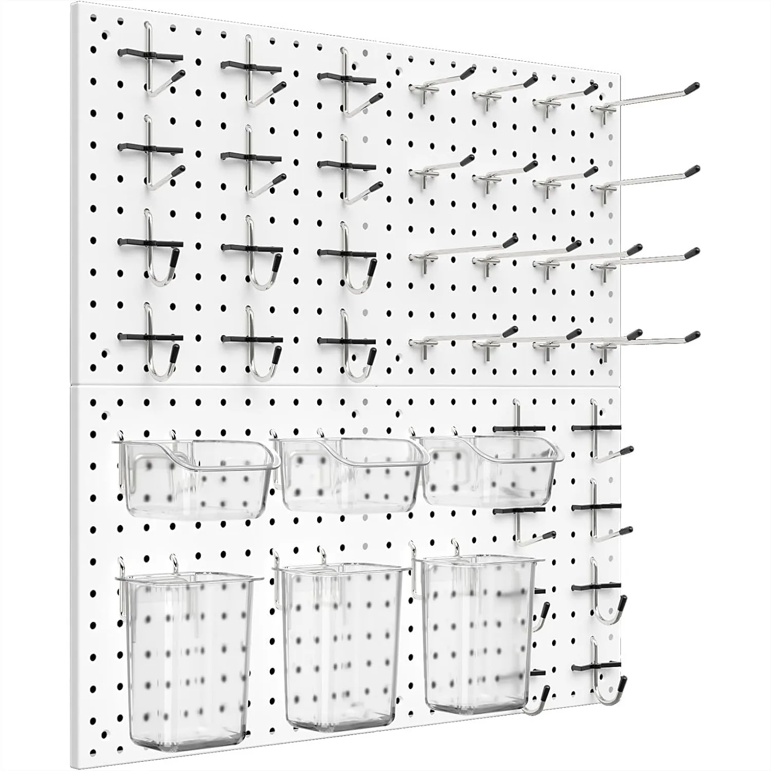 Pegboard Kit with Hooks and Bins, 12x12 Inch Steel Peg Board Panels for Wall Organization in Garage, Workshop, Office, Craft
Pegboard Kit with Hooks and Bins, 12x12 Inch Steel Peg Board Panels for Wall Organization in Garage, Workshop, Office, Craft