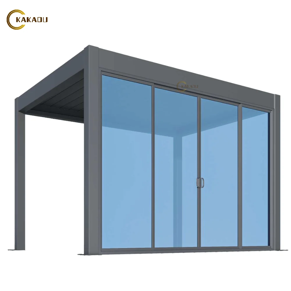KAKADU Aluminum Alloy 6063-T5 Sustainable Outdoor Garden Pergola with Louvered Roof Powder Coated Finish Customizable Colors
KAKADU Aluminum Alloy 6063-T5 Sustainable Outdoor Garden Pergola with Louvered Roof Powder Coated Finish Customizable Colors