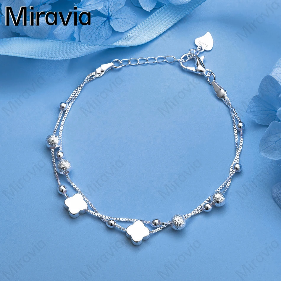 Miravia 925 Sterling Silver Double Round Beads Four-Leaf Clover Bracelet Women Fashion Charm Party Jewelry
Miravia 925 Sterling Silver Double Round Beads Four-Leaf Clover Bracelet Women Fashion Charm Party Jewelry