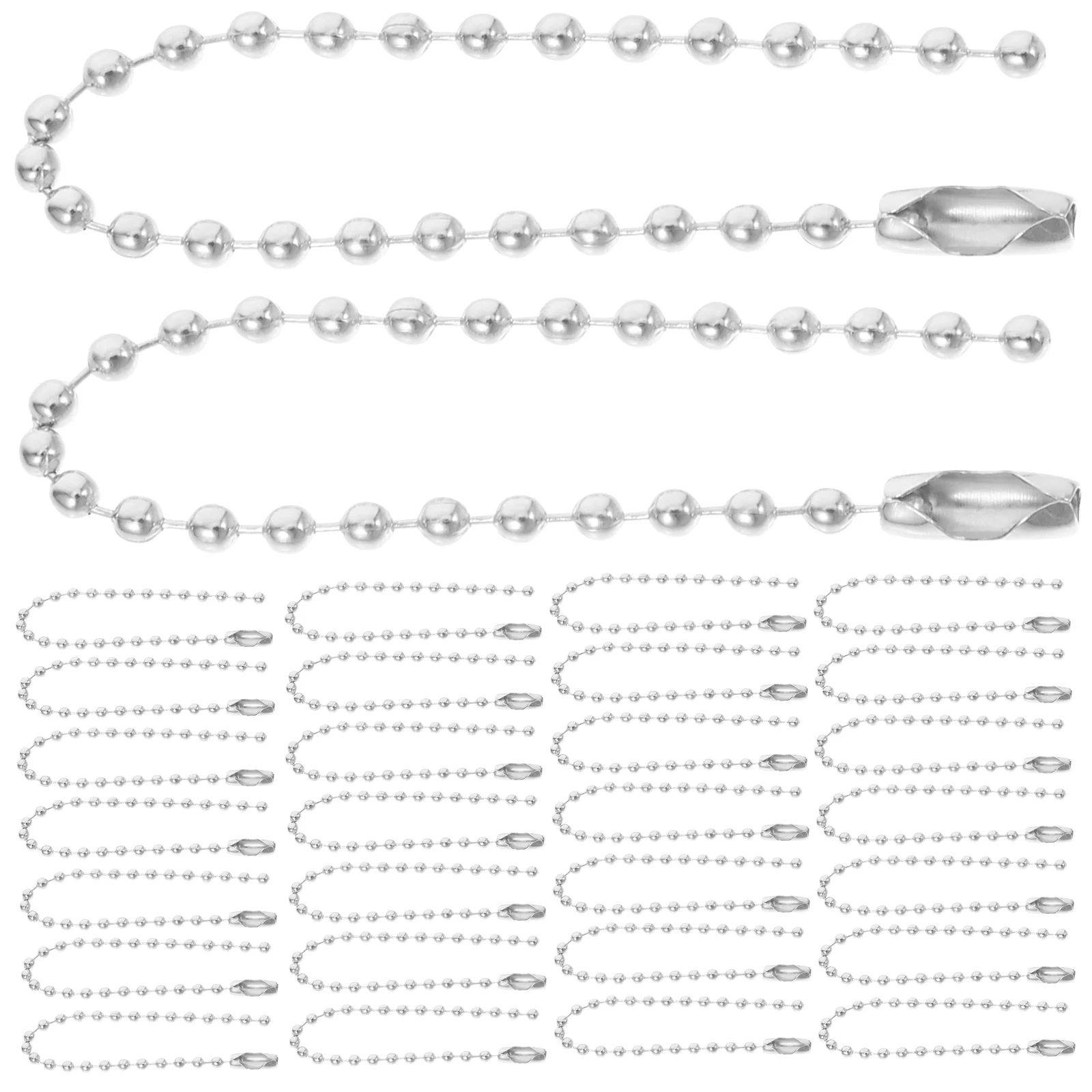 100pcs Ball Bead Chains Silver Pull Chain Extension with Matching Connectors for Key Chains Tags Craft Projects Jewelry Making 2
100pcs Ball Bead Chains Silver Pull Chain Extension with Matching Connectors for Key Chains Tags Craft Projects Jewelry Making 2