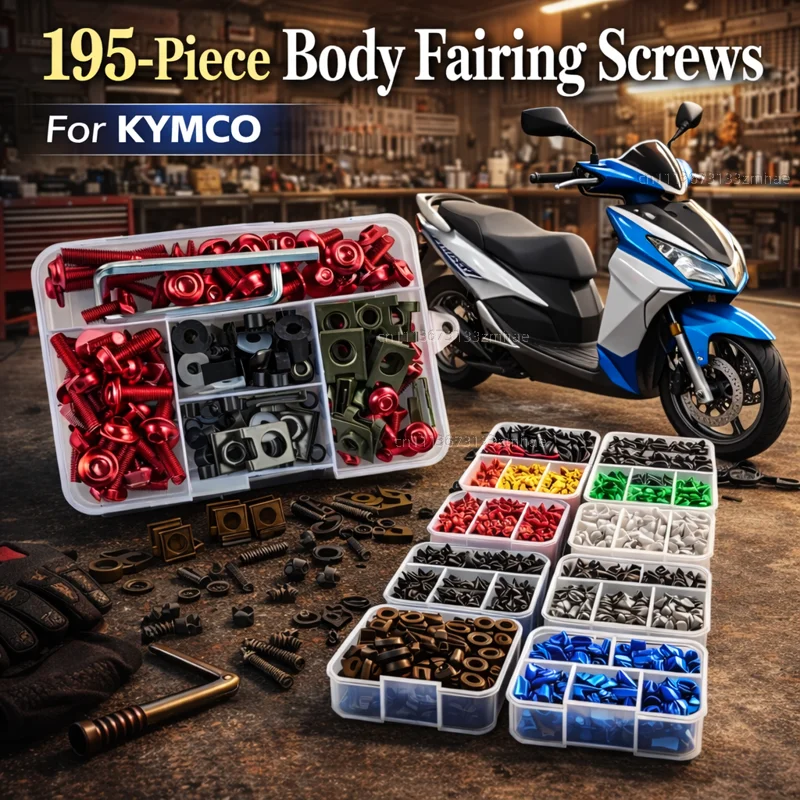 195pcs Motorcycle Fairing Bolts Body Screws Nuts For KYMCO Xciting 250 300 400 AK550 AK 550 2017-2020 Kit Aluminum CNC Fasteners
195pcs Motorcycle Fairing Bolts Body Screws Nuts For KYMCO Xciting 250 300 400 AK550 AK 550 2017-2020 Kit Aluminum CNC Fasteners