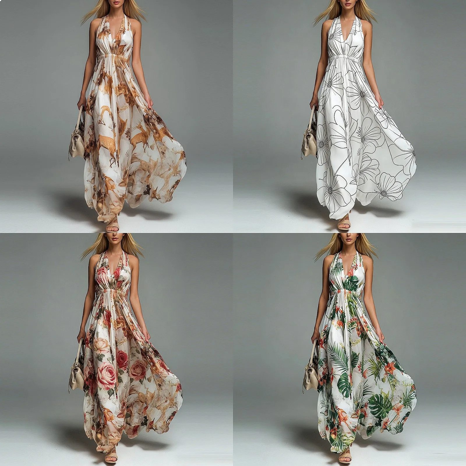 Summer Print V Neck Sleeveless Dress Tie Backless Jumpsuit Playsuit Matching Set Spring Summer Women Casual Overall
Summer Print V Neck Sleeveless Dress Tie Backless Jumpsuit Playsuit Matching Set Spring Summer Women Casual Overall