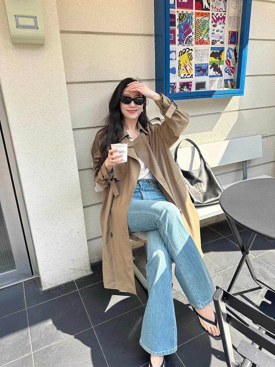 Женская модная куртка Ele Slimming средней длины GLAB, высококачественная, для повседневной носки, из смесового хлопка, на двух пуговицах, однотонная
Женская модная куртка Ele Slimming средней длины GLAB, высококачественная, для повседневной носки, из смесового хлопка, на двух пуговицах, однотонная