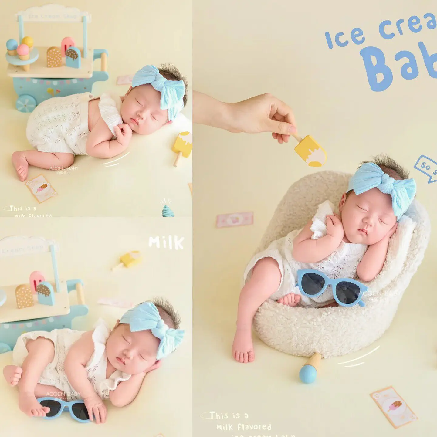 Newborn Photography Props Baby Girl Swimwear with Headband Sunglasses Summer Beach Ice Cream Car Studio Photoshoot Accessories
Newborn Photography Props Baby Girl Swimwear with Headband Sunglasses Summer Beach Ice Cream Car Studio Photoshoot Accessories