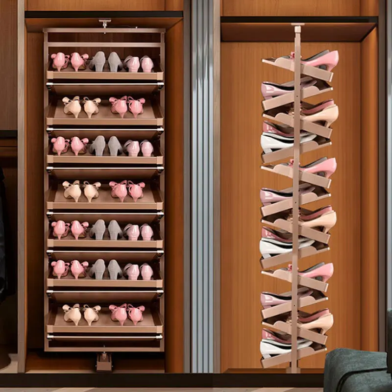 Rotary storage shoe cabinet Multi-layer push-pull storage Household aluminum hardware locker Large capacity shoe rack
Rotary storage shoe cabinet Multi-layer push-pull storage Household aluminum hardware locker Large capacity shoe rack