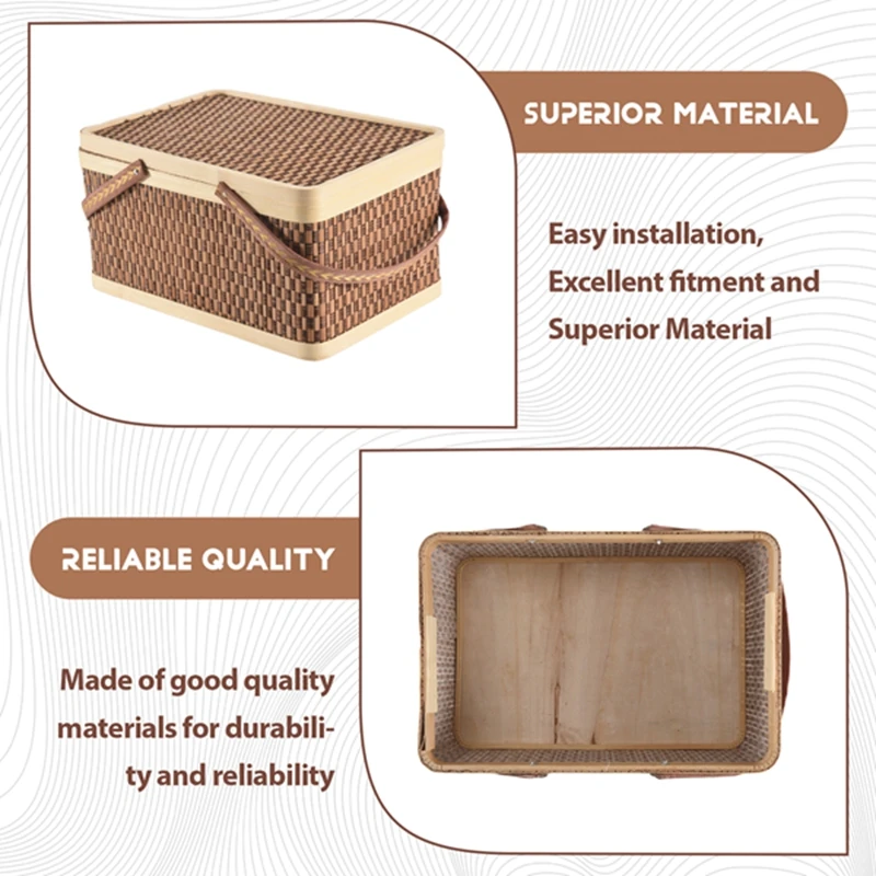 New Bamboo Basket Natural -Friendly Woven Basket Bamboo Picnic Basket with Lid Handheld Snacks Bread Storage Basket
New Bamboo Basket Natural -Friendly Woven Basket Bamboo Picnic Basket with Lid Handheld Snacks Bread Storage Basket