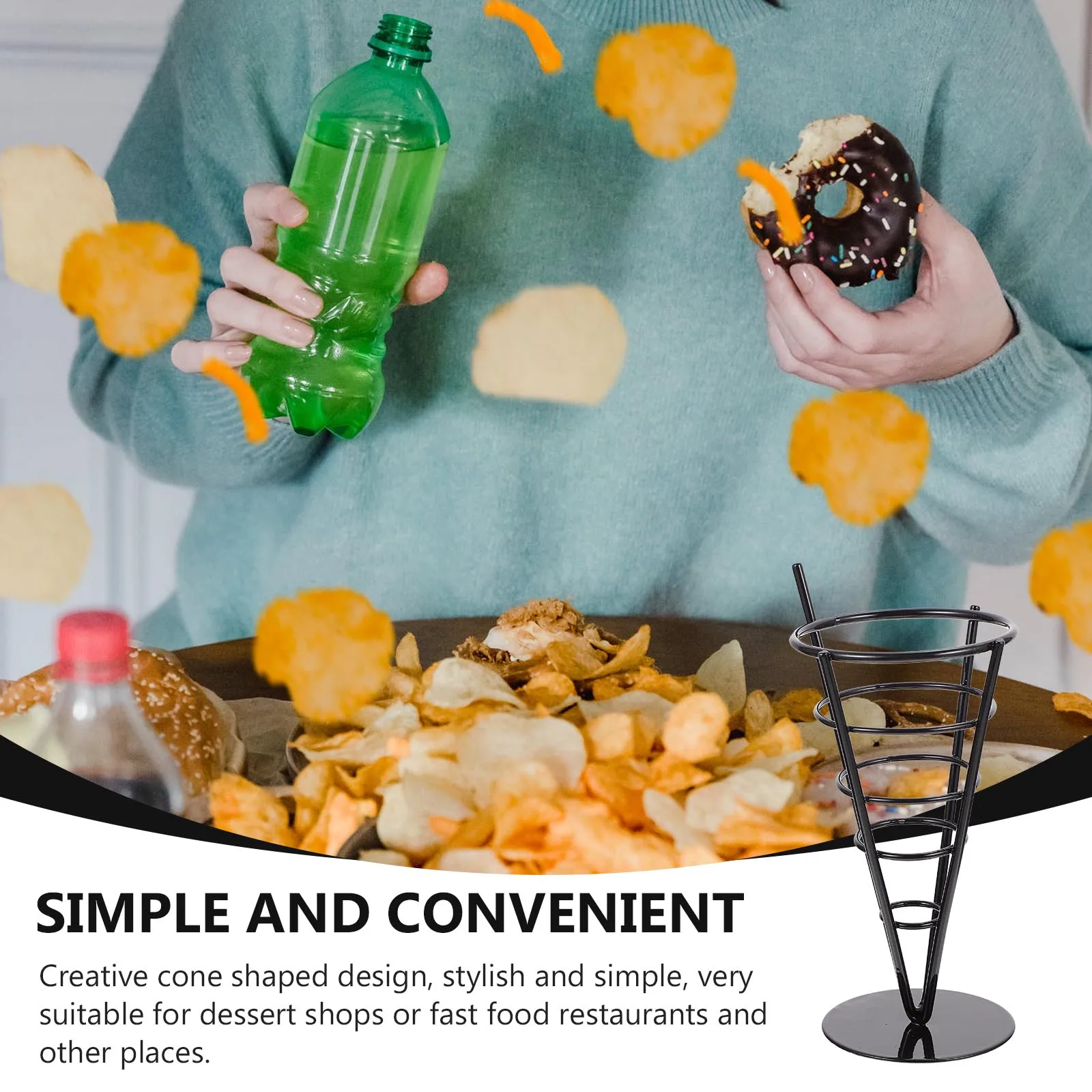 1pc Iron Snack Tray Premium Cone Shaped Food Stand For Dessert Shop Fast Food Restaurant Snack Holder Baking Tray
1pc Iron Snack Tray Premium Cone Shaped Food Stand For Dessert Shop Fast Food Restaurant Snack Holder Baking Tray