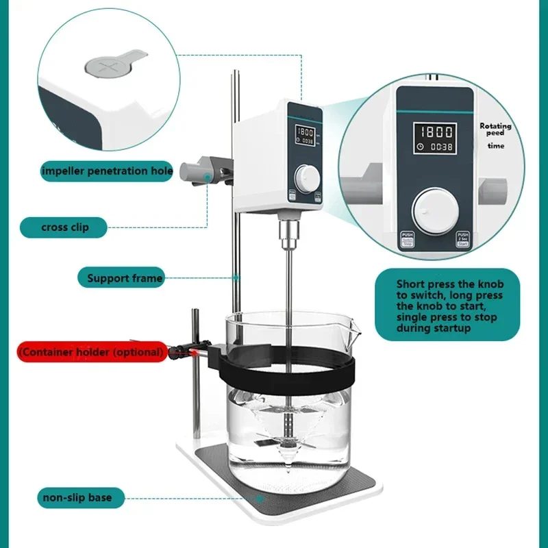New Electric Mixer Industrial Overhead Mixer Digital Display Constant Speed Laboratory Mixer High Power
New Electric Mixer Industrial Overhead Mixer Digital Display Constant Speed Laboratory Mixer High Power