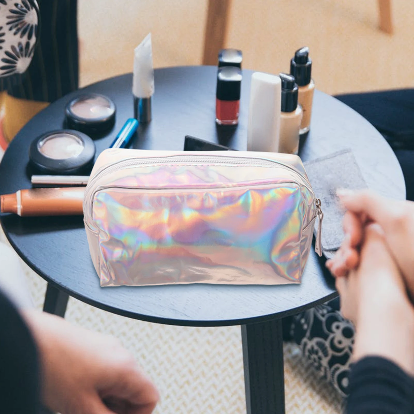 1pc Hand Bag Waterproof Make Up Bag PVC Pouch Wash Toiletry Bag Travel Organizer Case (Silver) Random Style
1pc Hand Bag Waterproof Make Up Bag PVC Pouch Wash Toiletry Bag Travel Organizer Case (Silver) Random Style