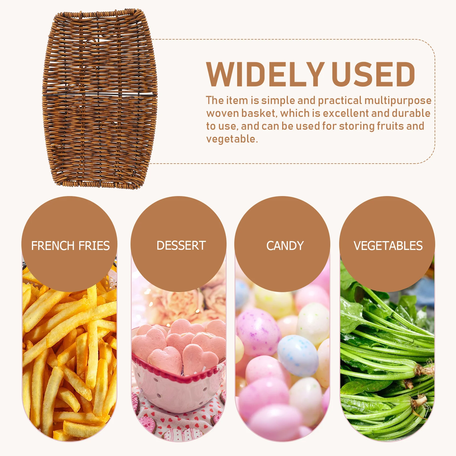 Multipurpose Woven Fruit Basket Large Volume Simple Design Lightweight Kitchen Storage Basket for Fruits Vegetables Snacks Home
Multipurpose Woven Fruit Basket Large Volume Simple Design Lightweight Kitchen Storage Basket for Fruits Vegetables Snacks Home