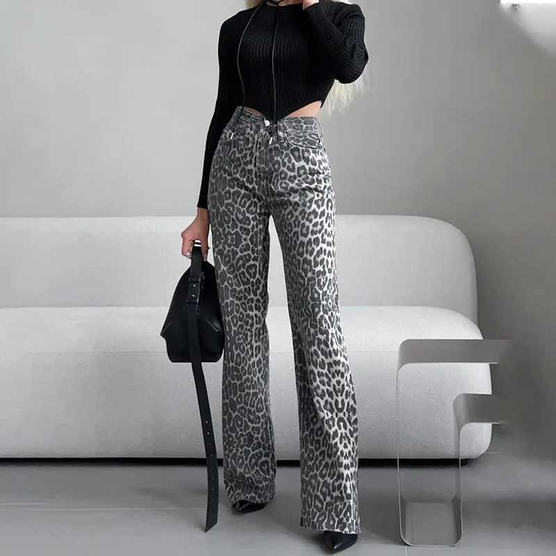 American Vintage Leopard Print Jeans Women Spring Summer High Street Y2K Denim Pants Female Fashion Hot Girl Wide Leg Trousers
American Vintage Leopard Print Jeans Women Spring Summer High Street Y2K Denim Pants Female Fashion Hot Girl Wide Leg Trousers