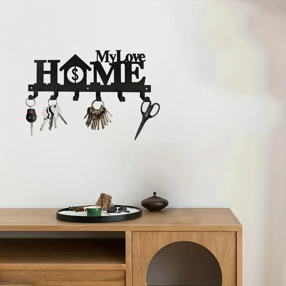 1pc Key Holder For Wall With 6 Hooks, Decorative Metal Key Rack, Simple Creative Key Hooks Towel Rack Gift
1pc Key Holder For Wall With 6 Hooks, Decorative Metal Key Rack, Simple Creative Key Hooks Towel Rack Gift