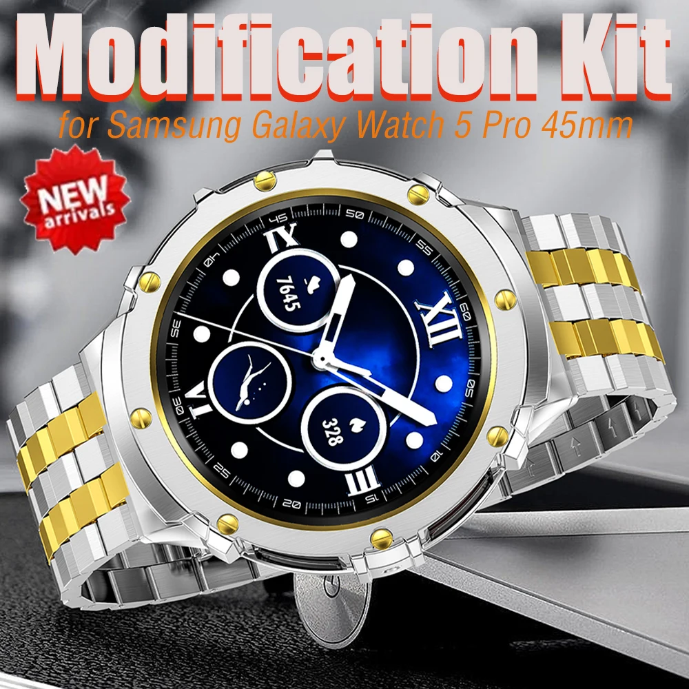 Stainless Steel Case+Band for Samsung Galaxy Watch 5 Pro 45mm Wristband Cover for Galaxy Watch 5 Pro 45 bracelet accessories
Stainless Steel Case+Band for Samsung Galaxy Watch 5 Pro 45mm Wristband Cover for Galaxy Watch 5 Pro 45 bracelet accessories