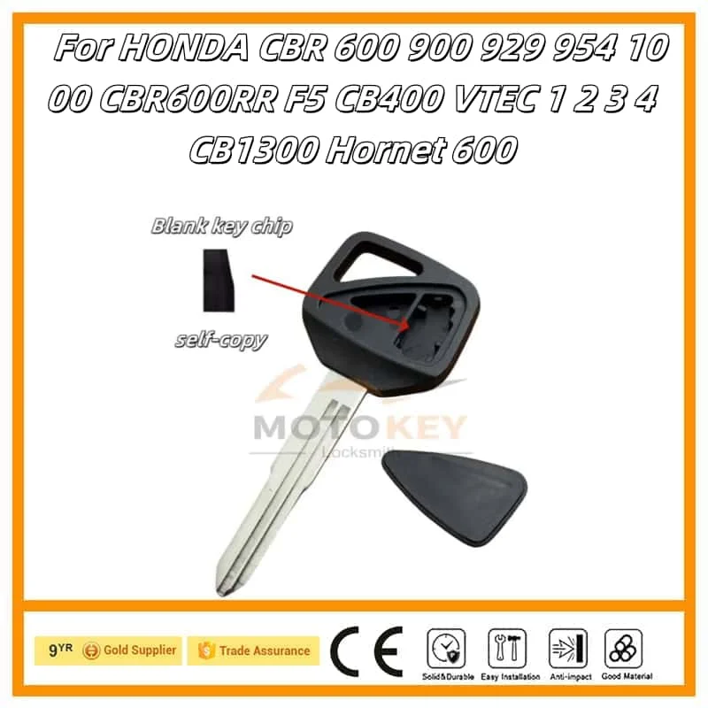 Blank Key For HONDA CBR 600 900 929 954 1000 CBR600RR F5 CB400 VTEC 1 2 3 4 CB1300 Hornet 600 Motorcycle Replace Keys chip
Blank Key For HONDA CBR 600 900 929 954 1000 CBR600RR F5 CB400 VTEC 1 2 3 4 CB1300 Hornet 600 Motorcycle Replace Keys chip