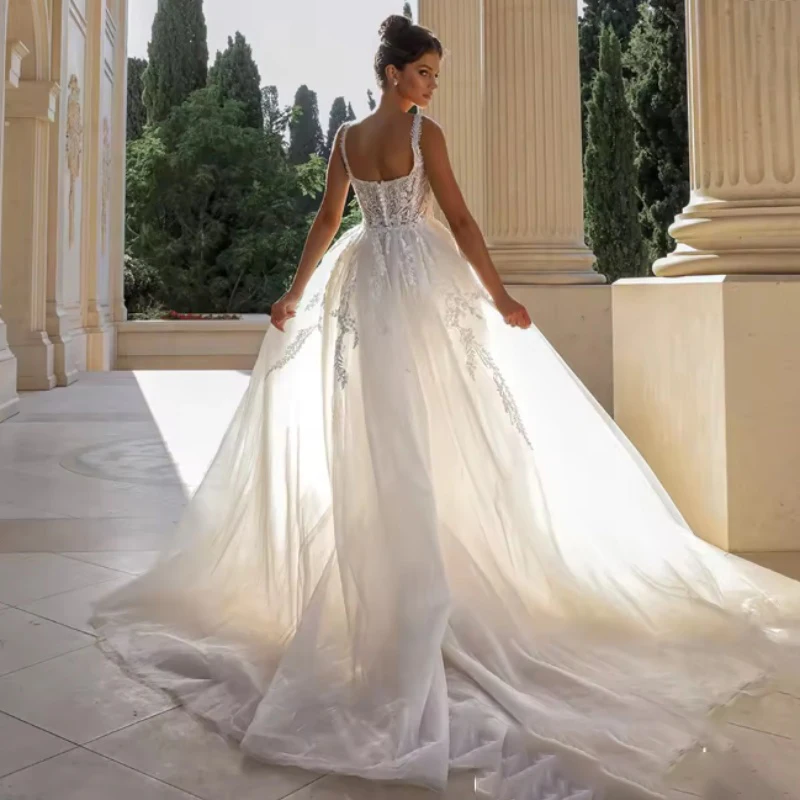 Church Wedding Dresses Halter Sleeveless Arabic Bride with Detachable Train Mermaid Bridal Gown Vestido De Novias Customized
Church Wedding Dresses Halter Sleeveless Arabic Bride with Detachable Train Mermaid Bridal Gown Vestido De Novias Customized