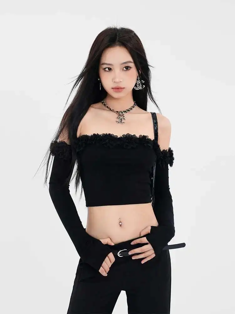 One Shoulder American Spicy Girl T-shirt Women's High Waist Off Shoulder Spring/Autumn Slim Fashion Age Reducing Top QC5E
One Shoulder American Spicy Girl T-shirt Women's High Waist Off Shoulder Spring/Autumn Slim Fashion Age Reducing Top QC5E