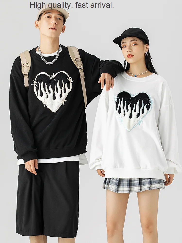 Wear High-End Couple Spring and Autumn Niche Design Flocking Embroidered Loose Heart Sweater I Fashion Brand Korean Style
Wear High-End Couple Spring and Autumn Niche Design Flocking Embroidered Loose Heart Sweater I Fashion Brand Korean Style