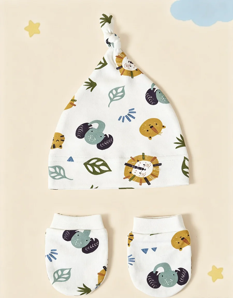 Soft Breathable Cartoon Print Baby Beanie & Anti-Scratch Mittens Set |1Hat+1Pair Mittens
Soft Breathable Cartoon Print Baby Beanie & Anti-Scratch Mittens Set |1Hat+1Pair Mittens