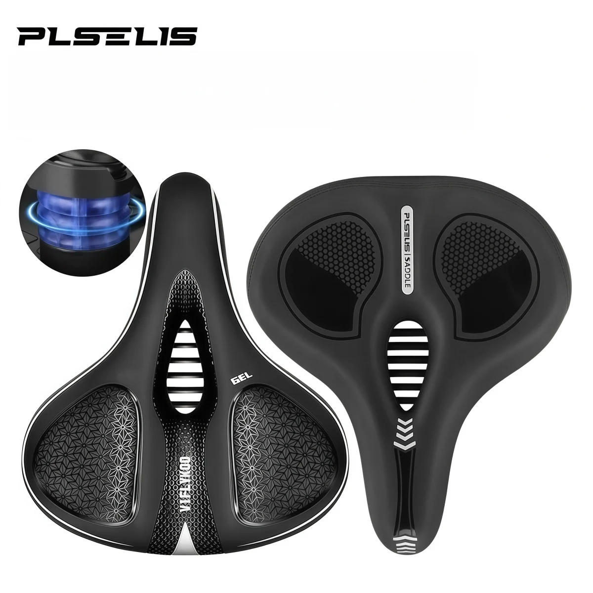 PLSELIS PS-8001G Thickened Cushion MTB / Road Bike Saddle - High-Density Memory Foam Ventilated Shock-Absorbing Comfort Saddle
PLSELIS PS-8001G Thickened Cushion MTB / Road Bike Saddle - High-Density Memory Foam Ventilated Shock-Absorbing Comfort Saddle