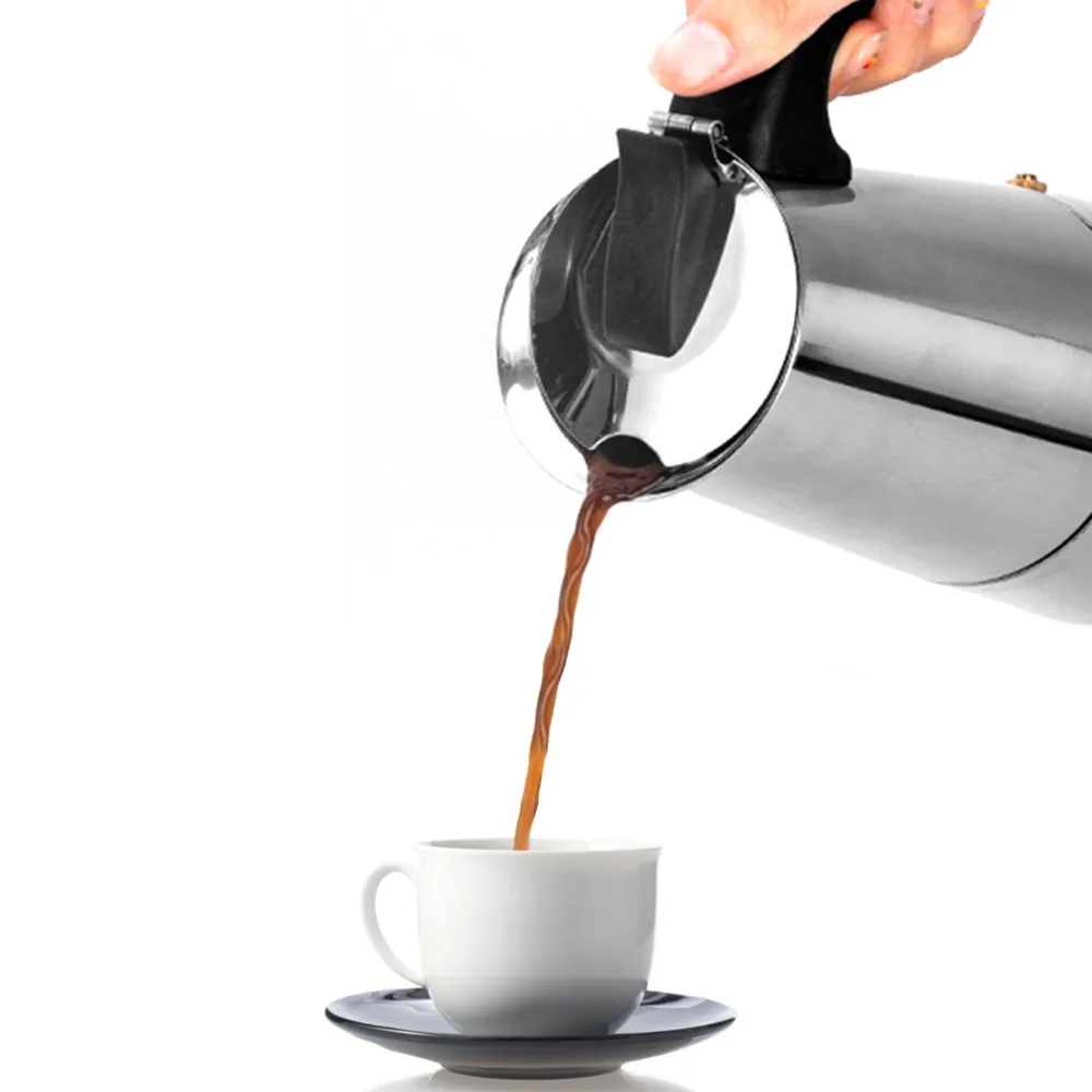 Classic Stainless Steel Stovetop Coffee Maker Drip Type Large Capacity Moka Pot Easy Brewing Italian Coffee Maker Coffee Brewing
Classic Stainless Steel Stovetop Coffee Maker Drip Type Large Capacity Moka Pot Easy Brewing Italian Coffee Maker Coffee Brewing
