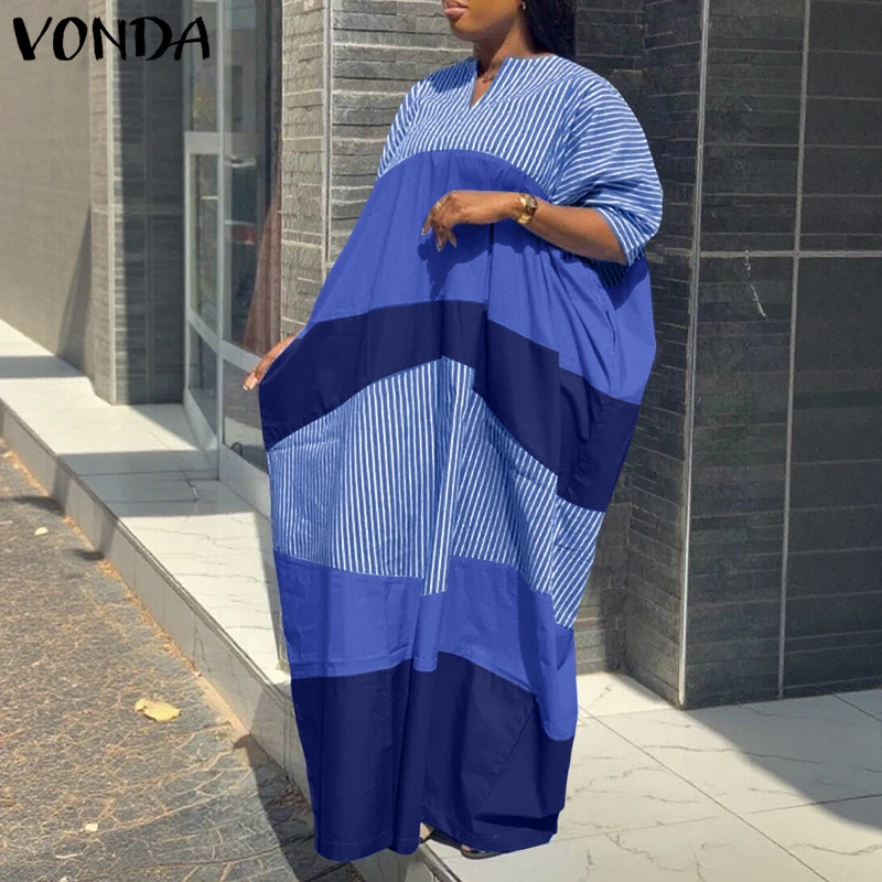 Plus Size 5XL VONDA Bohemian Print Maxi Dress Women Bat Sleeve Oversized Long Shirt Vestidos Casual V-Neck Vintage Fashion Robe
Plus Size 5XL VONDA Bohemian Print Maxi Dress Women Bat Sleeve Oversized Long Shirt Vestidos Casual V-Neck Vintage Fashion Robe