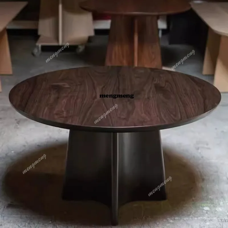 Medieval style round solid wood household dining table, art hotel conference table, simple homestay negotiation table
Medieval style round solid wood household dining table, art hotel conference table, simple homestay negotiation table