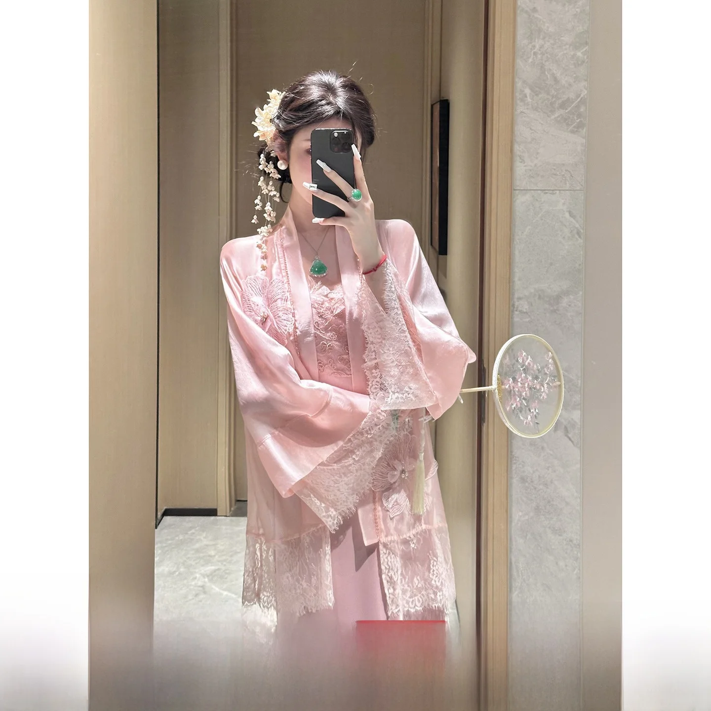 Syqiao Pink Lace Outerwear Women's Fashion Set Casual Style Long Sleeve Heavy Work Embroidery Summer New Chinese Style
Syqiao Pink Lace Outerwear Women's Fashion Set Casual Style Long Sleeve Heavy Work Embroidery Summer New Chinese Style