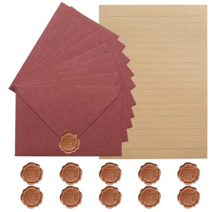 40 Pcs Letter Paper and 4x6 Envelopes Set Velvet-Touch Stationery Set 20 Writing Sheets, 10 Envelopes with Gold Sealing Sticker
40 Pcs Letter Paper and 4x6 Envelopes Set Velvet-Touch Stationery Set 20 Writing Sheets, 10 Envelopes with Gold Sealing Sticker