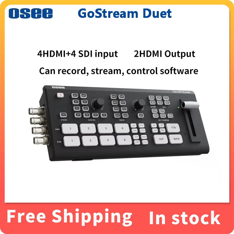 OSEE GoStream Duet 4-channel SDI+HDMI Input Output Professional Video Switching Multi Machine Live,Audio mixer,Recording
OSEE GoStream Duet 4-channel SDI+HDMI Input Output Professional Video Switching Multi Machine Live,Audio mixer,Recording