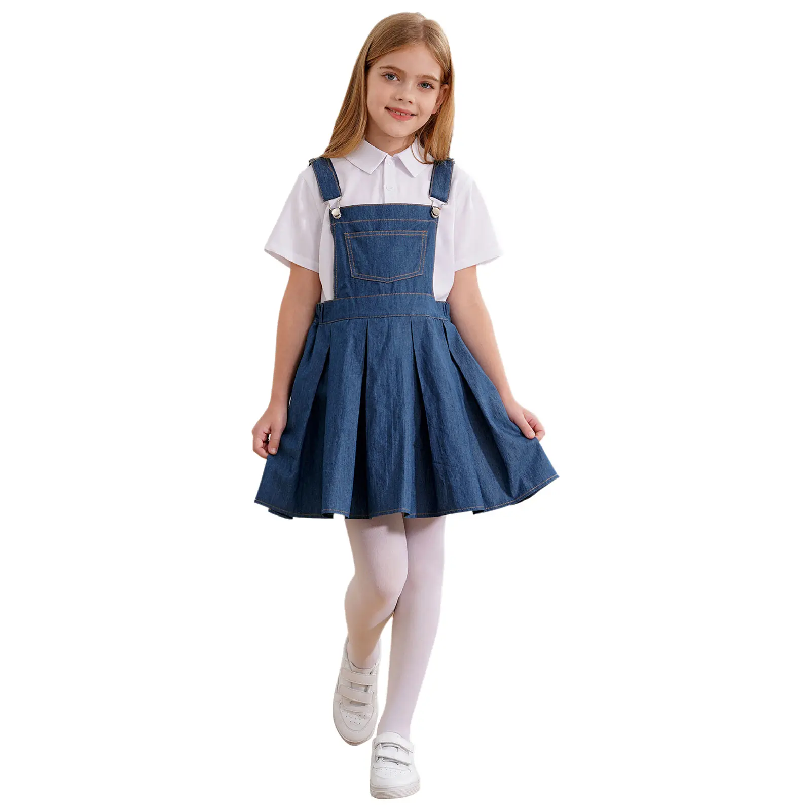 Kids Girls Adjustable Strap Bib Skirt Denim Overall Dress Pleated Suspender Casual Overalls Pleated Daily Dresses with Pocket
Kids Girls Adjustable Strap Bib Skirt Denim Overall Dress Pleated Suspender Casual Overalls Pleated Daily Dresses with Pocket