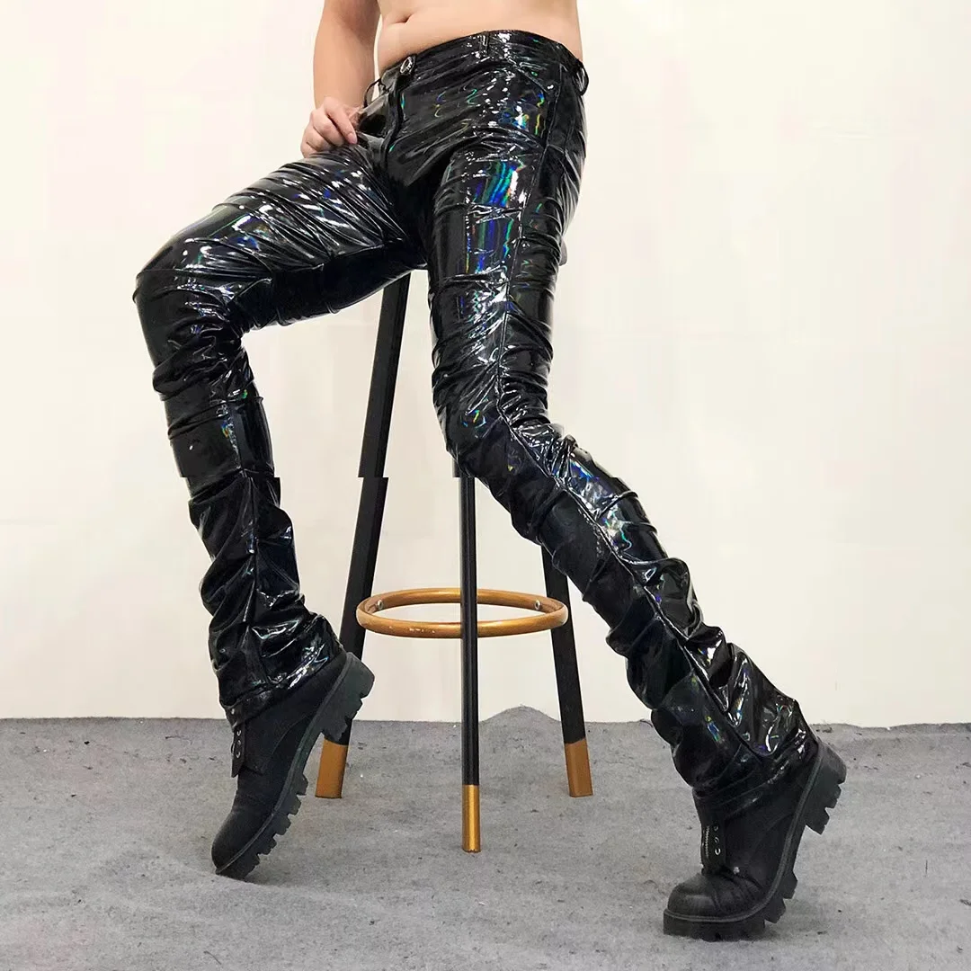 Douba star magic color mirror wrinkled horn leather pants men's Plus Size nightclub versatile performance clothes elastic soft
Douba star magic color mirror wrinkled horn leather pants men's Plus Size nightclub versatile performance clothes elastic soft
