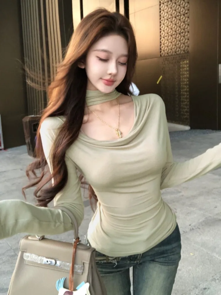 Fashion Casual Soft Pure Desire Style Long Sleeve T-Shirt Women's Autumn Winter Korean Style Inner Wear Outer Wear Top
Fashion Casual Soft Pure Desire Style Long Sleeve T-Shirt Women's Autumn Winter Korean Style Inner Wear Outer Wear Top