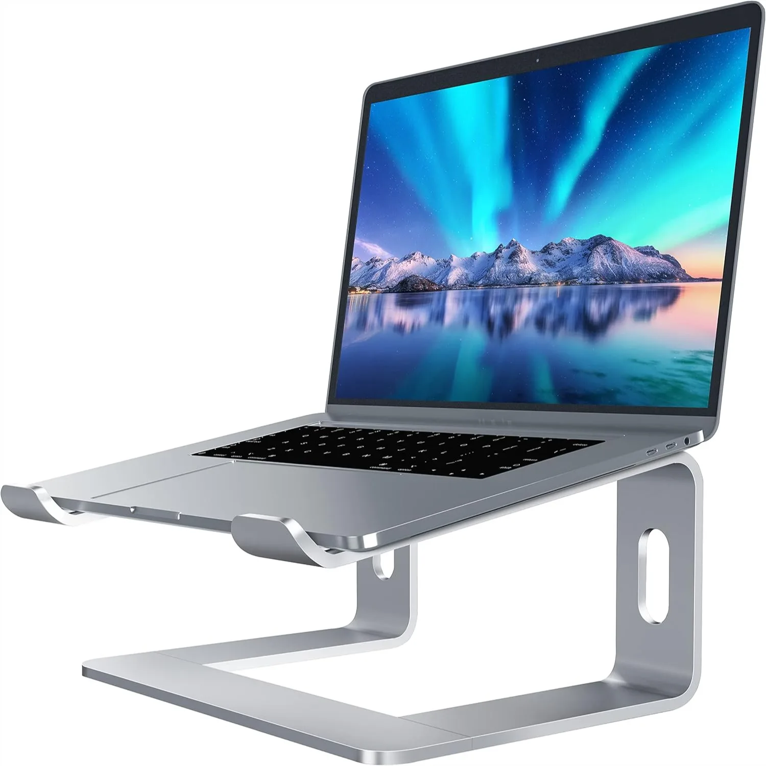 Aluminum Laptop Stand with Ergonomic 6-Inch Elevation for Desk, Compatible with 10-15.6" Notebooks, Silver
Aluminum Laptop Stand with Ergonomic 6-Inch Elevation for Desk, Compatible with 10-15.6" Notebooks, Silver