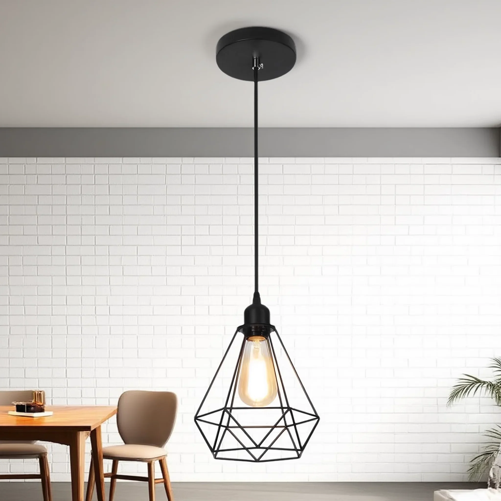 A62 Modern Industrial Vintage Cage Pendant Light Iron Art Diamond Pyramid Wrought Home Ceiling Lamp Suitable For E27 Bulbs
A62 Modern Industrial Vintage Cage Pendant Light Iron Art Diamond Pyramid Wrought Home Ceiling Lamp Suitable For E27 Bulbs