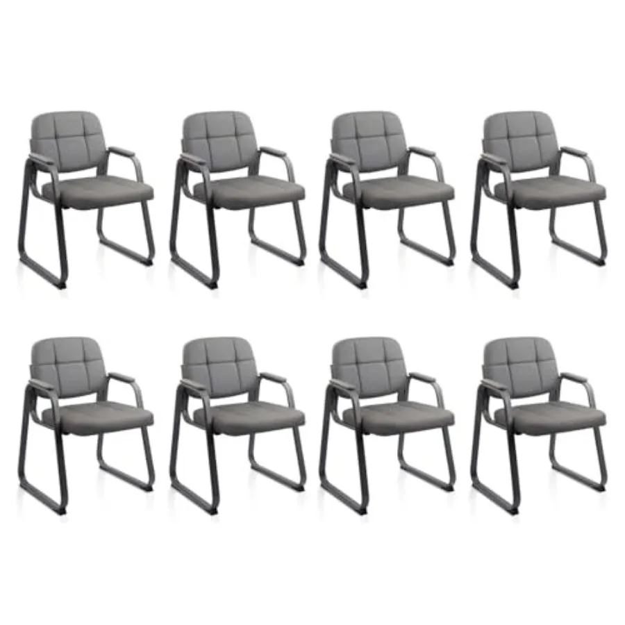 Waiting Room Guest Chair with Bonded Leather Padded Arm Rest for Office Reception and Conference Desk with Sled Base
Waiting Room Guest Chair with Bonded Leather Padded Arm Rest for Office Reception and Conference Desk with Sled Base
