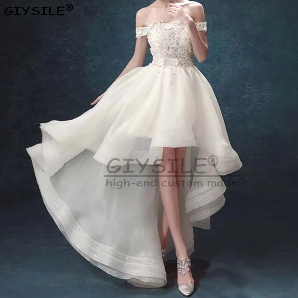 GIYSILE Customized Off Shoulder 3D Floral Appliques Short Wedding Dresses Bohemian Beach Wedding Dress Vestidos De Novia Boda
GIYSILE Customized Off Shoulder 3D Floral Appliques Short Wedding Dresses Bohemian Beach Wedding Dress Vestidos De Novia Boda