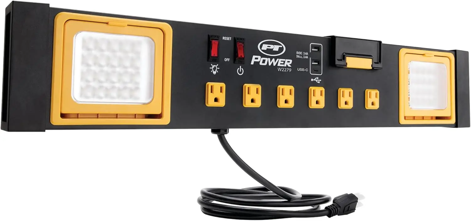 W2279 Commercial Grade Power Station with 6 Outlets, 2 USB Ports, Built-In Cradle, and LED Lights,
W2279 Commercial Grade Power Station with 6 Outlets, 2 USB Ports, Built-In Cradle, and LED Lights,