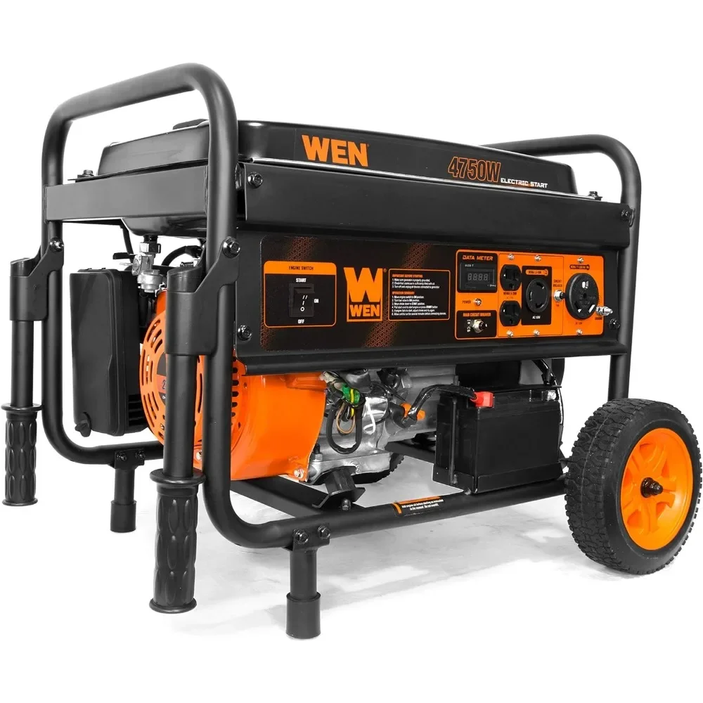 56475 4750-Watt Portable Generator with Electric Start and Wheel Kit, Yellow and Black
56475 4750-Watt Portable Generator with Electric Start and Wheel Kit, Yellow and Black