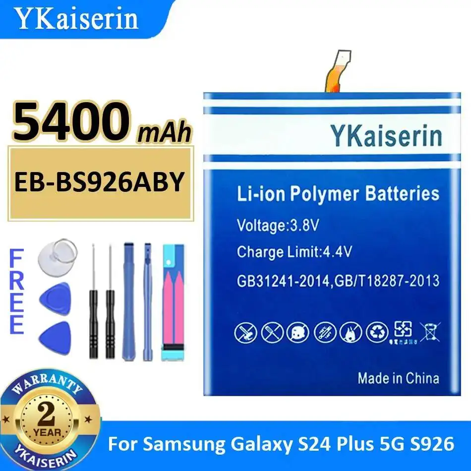 Mobile Phone Battery EB-BS926ABY Stable 5400mAh Long-Lasting Performance For Samsung Galaxy S24 Plus 5G S926
Mobile Phone Battery EB-BS926ABY Stable 5400mAh Long-Lasting Performance For Samsung Galaxy S24 Plus 5G S926