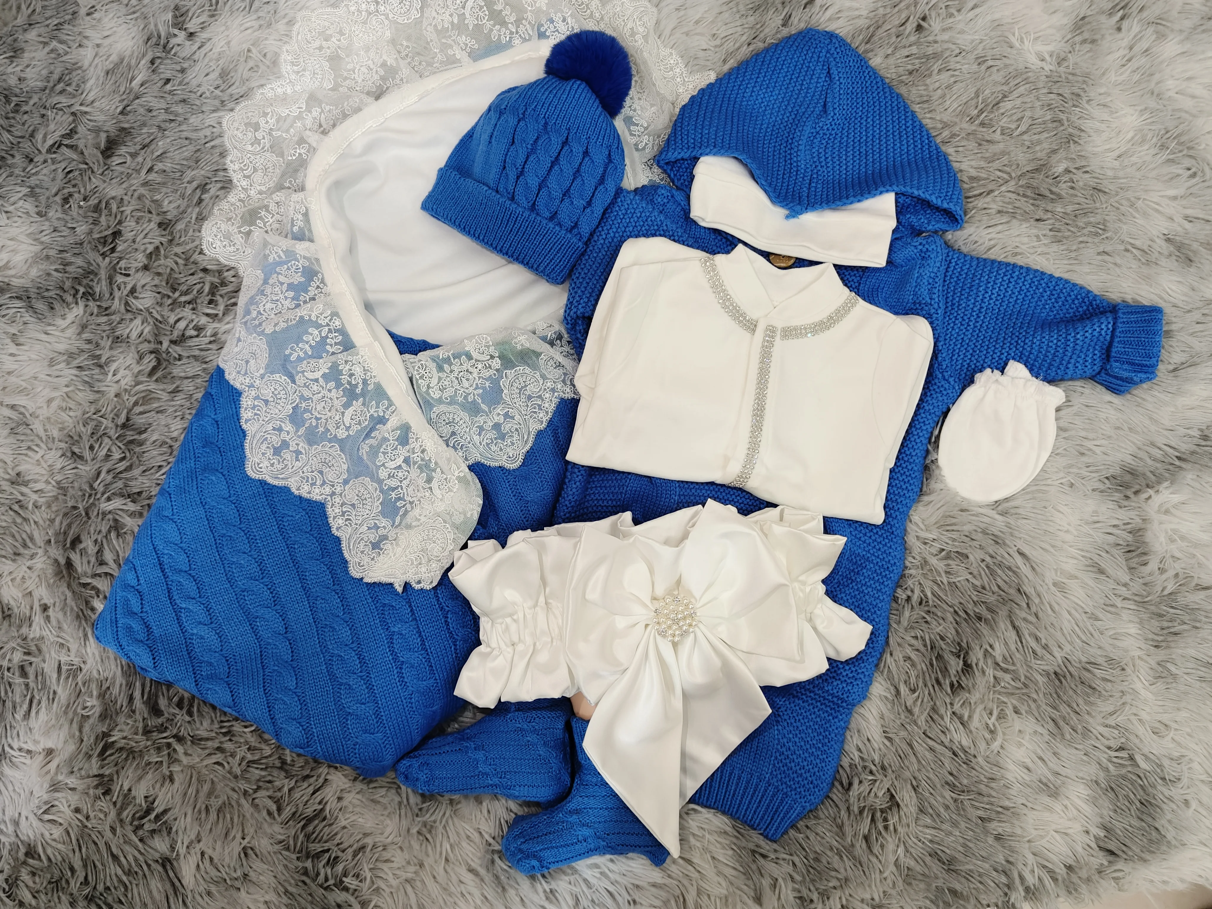 Cable Knit Jumpsuit Set Cotton Soft Breathable Pom Pom Hat Socks Bow Newborn Layette 0-9 Months
Cable Knit Jumpsuit Set Cotton Soft Breathable Pom Pom Hat Socks Bow Newborn Layette 0-9 Months