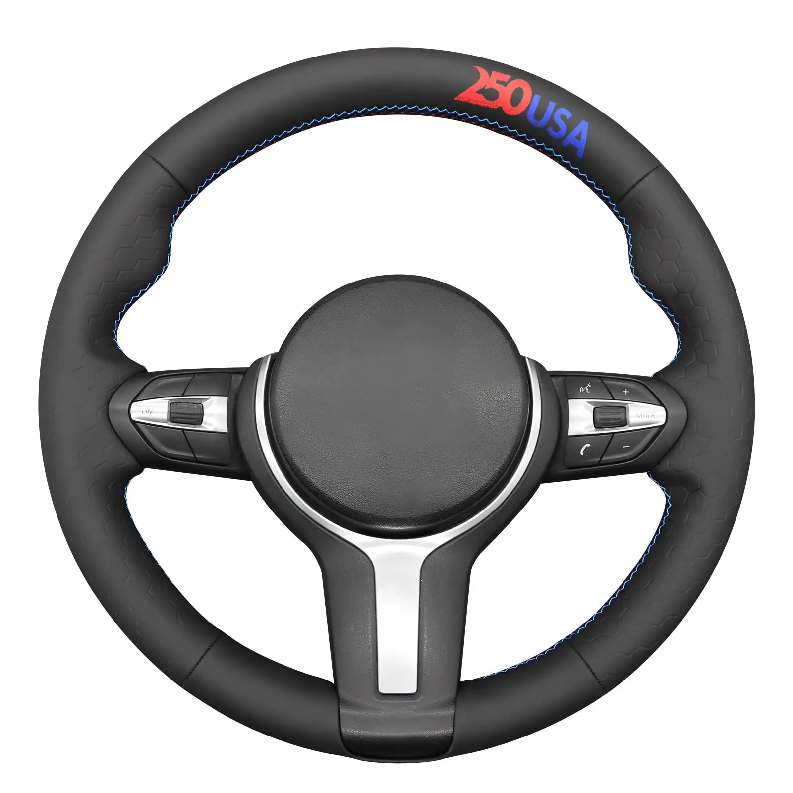 Hand-Stitched Leather Steering Wheel Cover With Blue Stitching For M Series F80 F82 F85 F86 F87 F12 F13 F30 F33 X2 X5 X6
Hand-Stitched Leather Steering Wheel Cover With Blue Stitching For M Series F80 F82 F85 F86 F87 F12 F13 F30 F33 X2 X5 X6