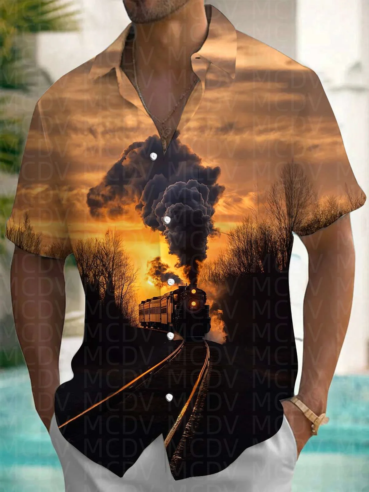 Train Pattern Men's Hawaiian Shirt Stretch Easy Care Camp Shirt Big Tall
Train Pattern Men's Hawaiian Shirt Stretch Easy Care Camp Shirt Big Tall