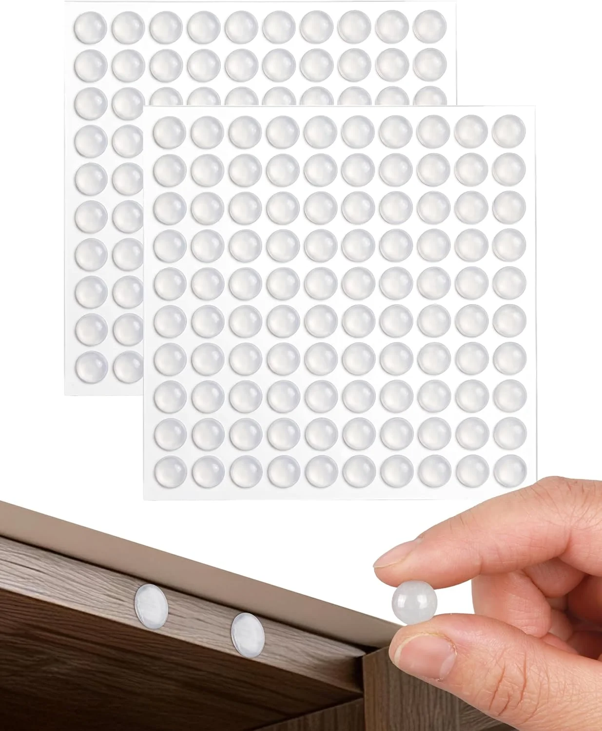 200PCS Clear Silicone Cabinet Door Bumpers, Self Adhesive Soft Rubber Bumper Pads, Noise Reduction Anti Slip Cushion
200PCS Clear Silicone Cabinet Door Bumpers, Self Adhesive Soft Rubber Bumper Pads, Noise Reduction Anti Slip Cushion