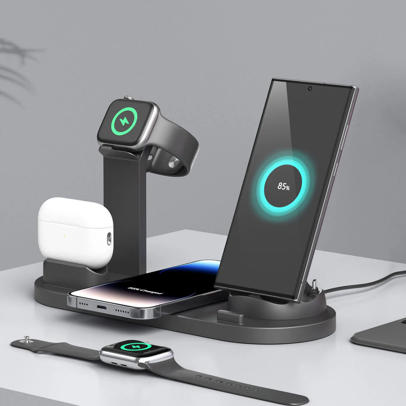 Беспроводная зарядная станция 4 в 1 мощностью 15 Вт для iPhone 15, 14, 13, 12, X, Apple Watch, Airpods, быстрая зарядка
Беспроводная зарядная станция 4 в 1 мощностью 15 Вт для iPhone 15, 14, 13, 12, X, Apple Watch, Airpods, быстрая зарядка