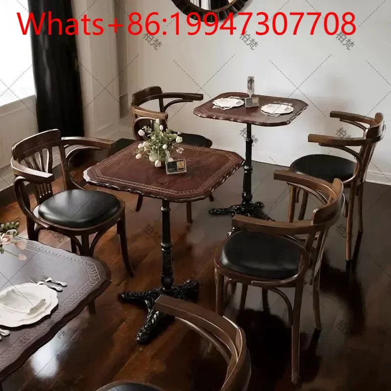 Retro Coffee Shop Table And Chair Combination American Small Round Table Chinese Antique Bar Table Commercial.
Retro Coffee Shop Table And Chair Combination American Small Round Table Chinese Antique Bar Table Commercial.